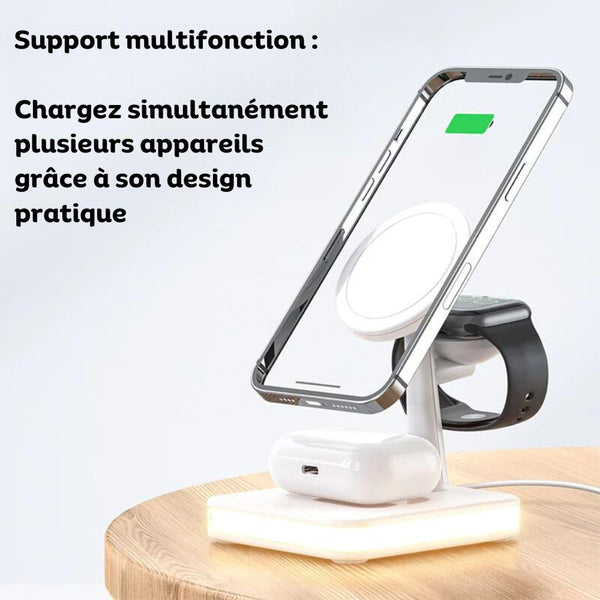 MagDock - Chargeur Sans Fil 3-en-1 Apple | Recharge Rapide & Sécurisée