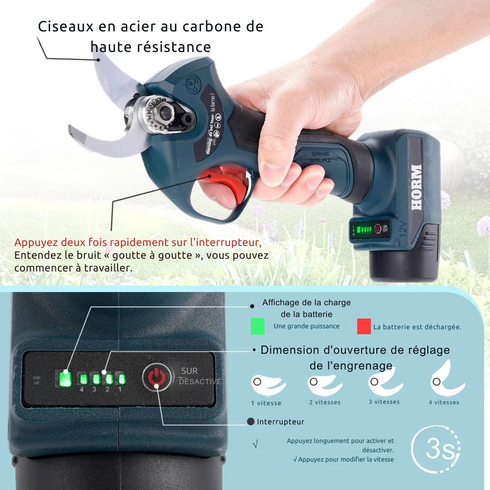 Sécateur Électrique Pro : Taille Rapide & Précise, Puissance Bosch sans Fil 