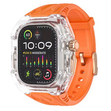 Transparent Modification Kit for  Watch Ultra Series 9, 8, 7 (49mm, 44mm, 45mm) with Strap and Case for iWatch Series 6, 5, 4 Rubber Band Upgrade