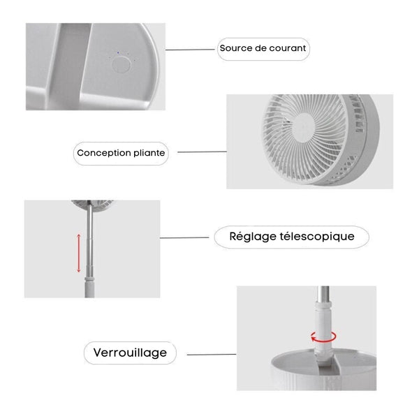 FoldAir - Ventilateur Portable Pliable | Fraîcheur Partout