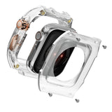 Transparent Modification Kit for  Watch Ultra Series 9, 8, 7 (49mm, 44mm, 45mm) with Strap and Case for iWatch Series 6, 5, 4 Rubber Band Upgrade