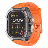 Transparent Modification Kit for  Watch Ultra Series 9, 8, 7 (49mm, 44mm, 45mm) with Strap and Case for iWatch Series 6, 5, 4 Rubber Band Upgrade